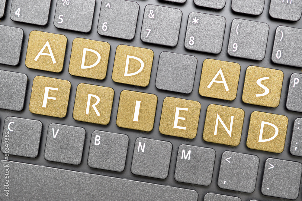 Add as friend on keyboard Add as friend on keyboard