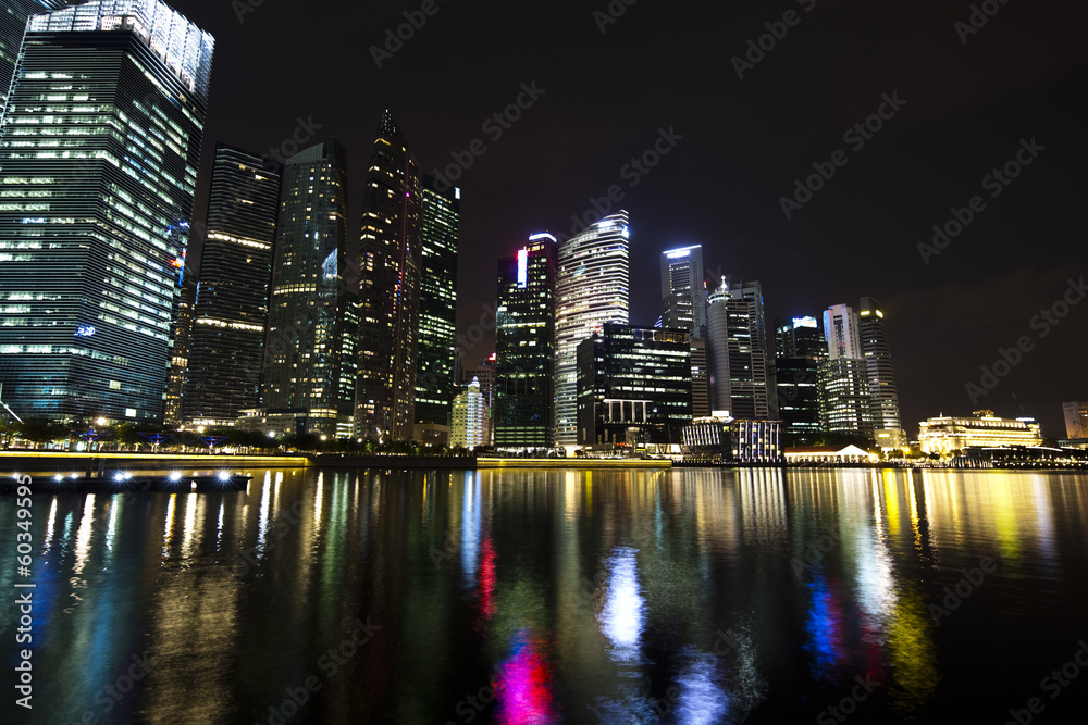 Singapore city skyline at night 