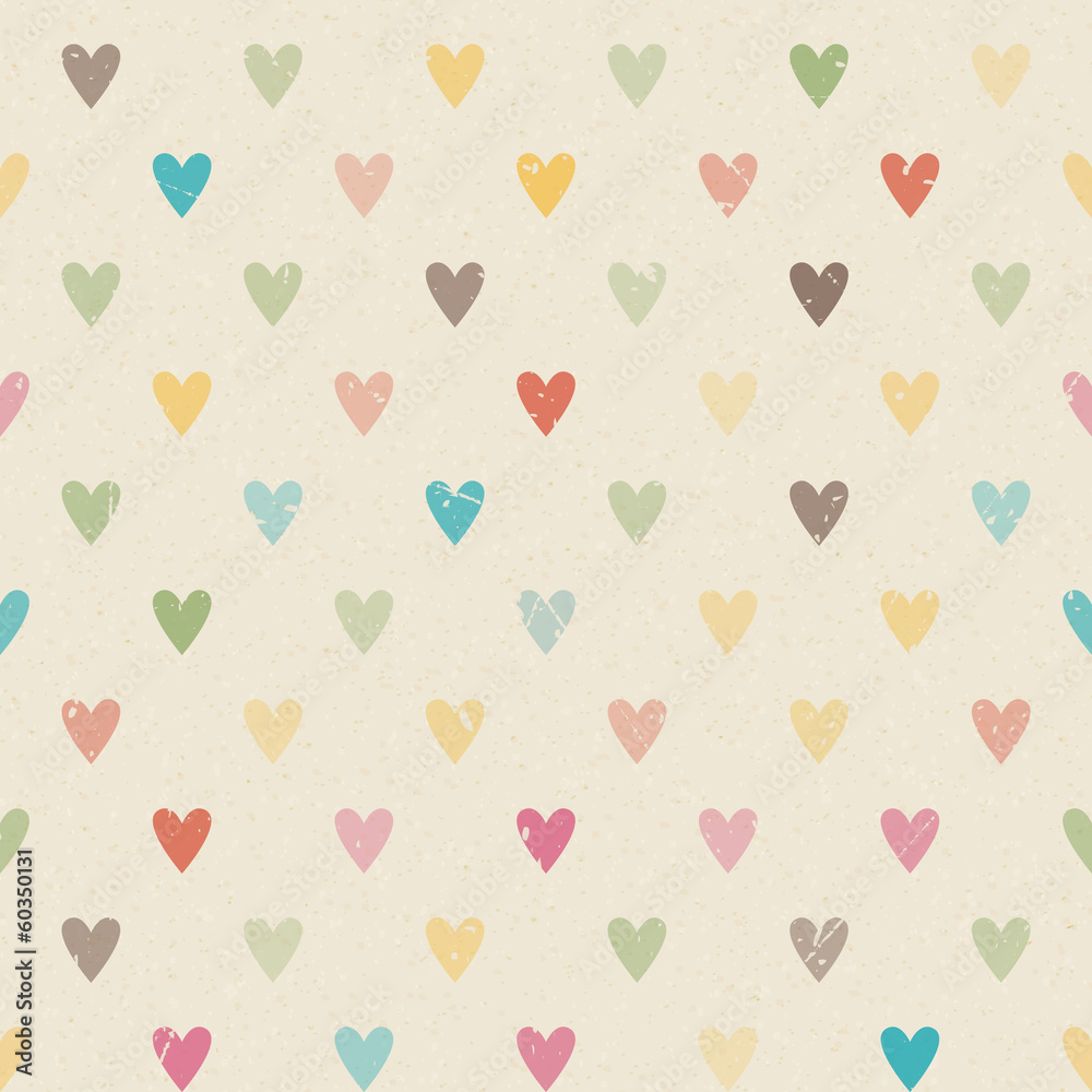 Valentine colorful retro seamless hearts pattern