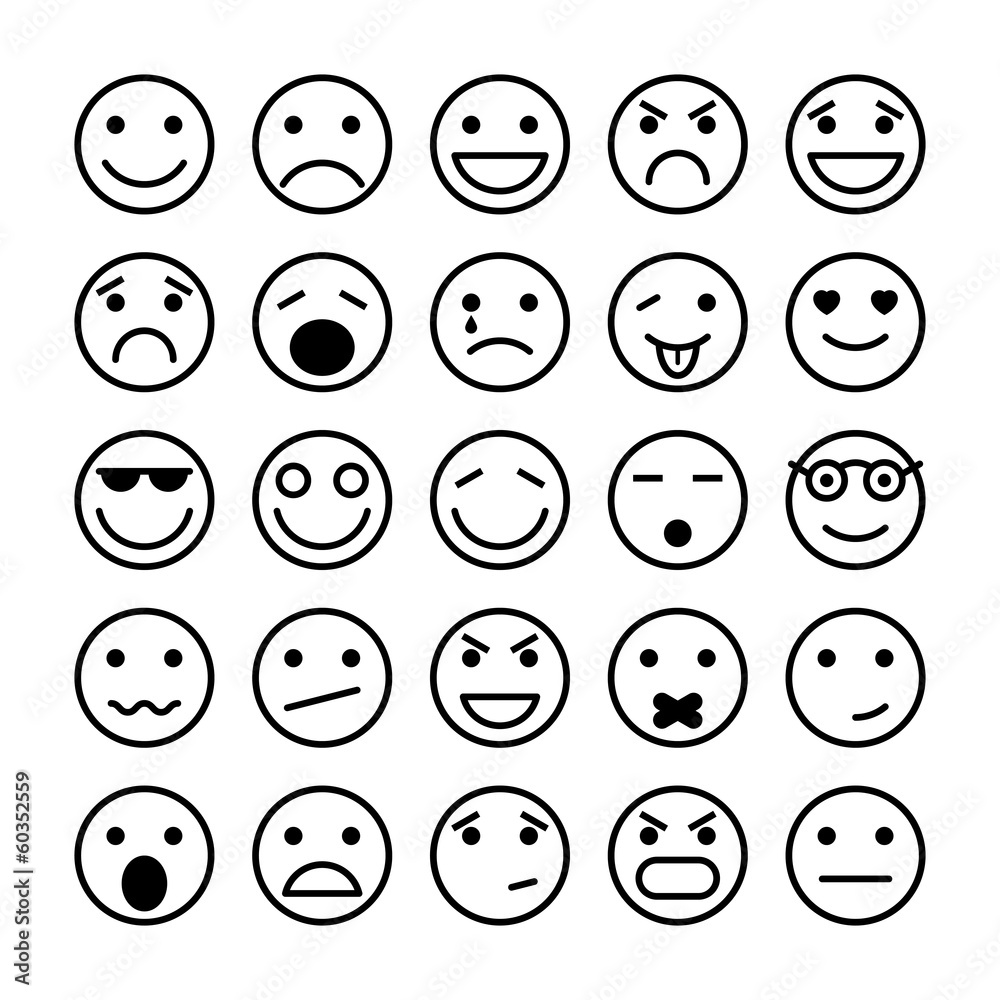 Smiley faces elements for website design