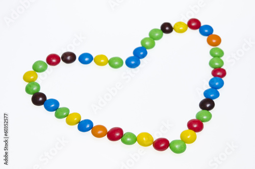 Colored heart on a white background. Valentine's Day