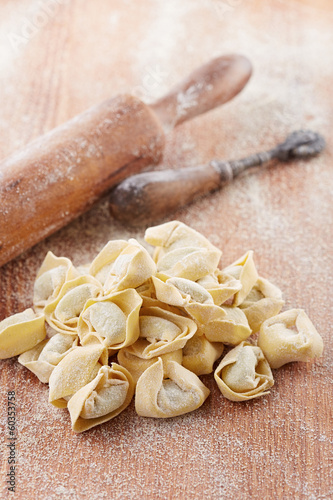 Handmade italian tortellini pasta