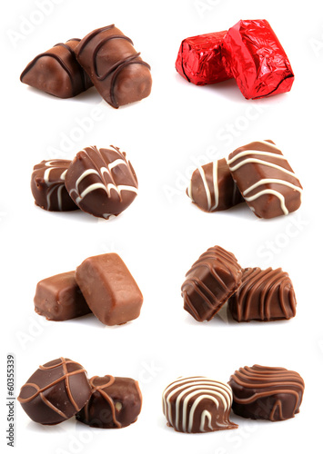 chocolate truffles isolated