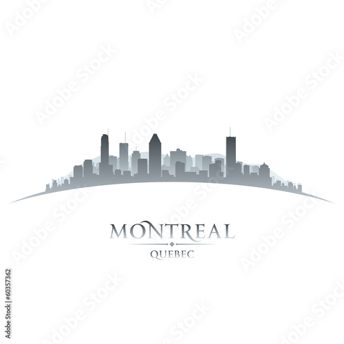 Montreal Quebec Canada city skyline silhouette white background