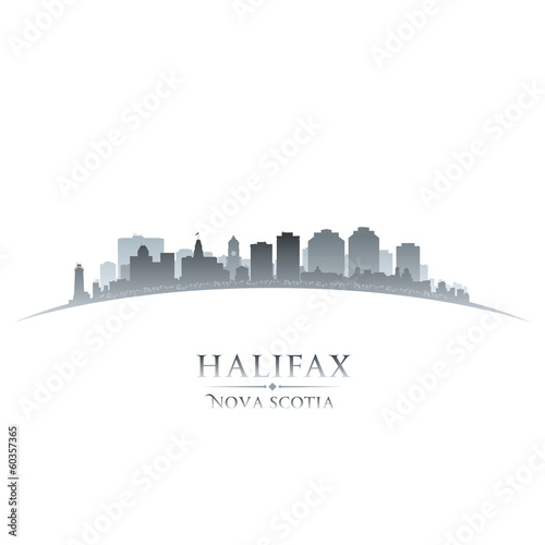 Halifax Nova Scotia Canada city skyline silhouette white backgro