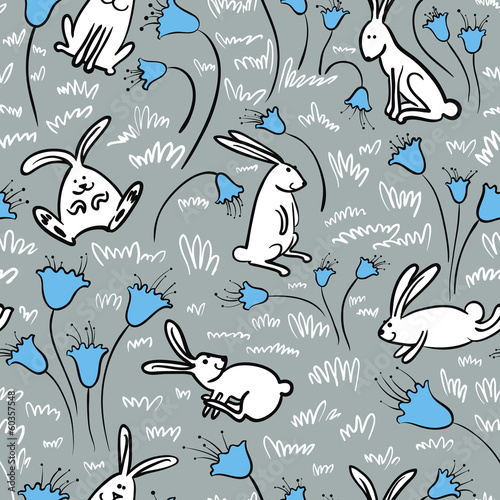 Seamless with rabbits