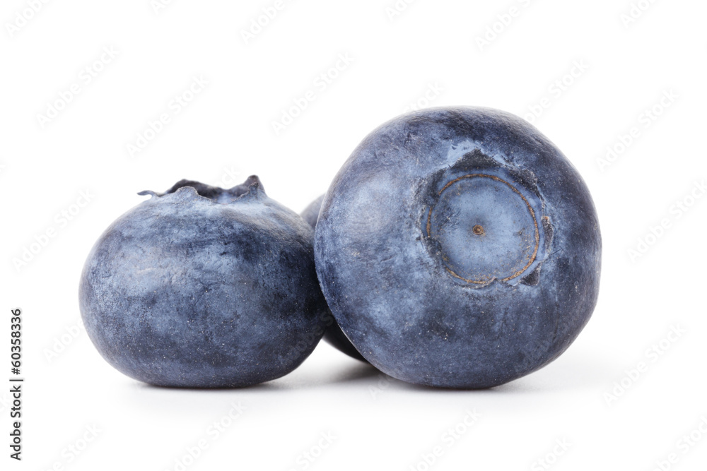 three fresh blueberries three fresh blueberries