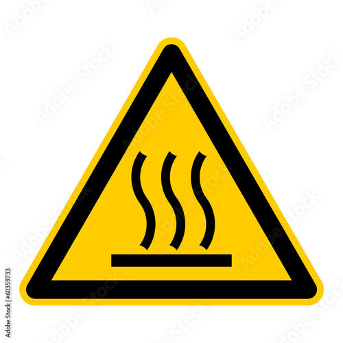 wso21 WarnSchildOrange - english warning sign: caution hot surface - German Warnschild: Warnung vor heißer Oberfläche - g430 photo