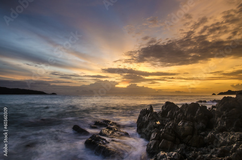 Sea scape with stone beach at Phuket Thailand
