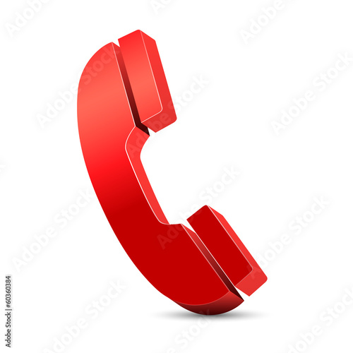 red phone icon 3d