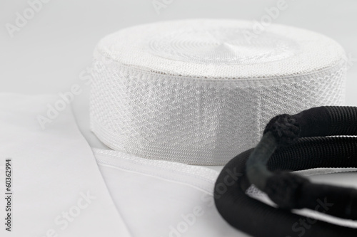 Ghutrah, agal and skull cap are worn by men in Arab Countries photo