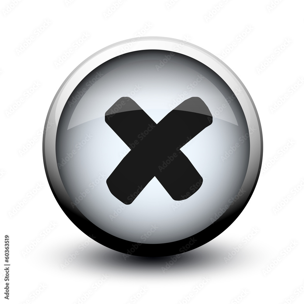 Fototapeta premium button cross black 2d