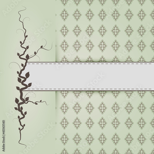 Vector retro floral background with copy space