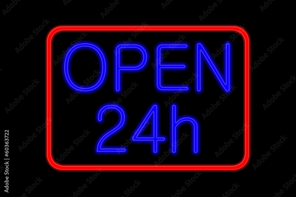 Neon Sign open 24h Neon Sign open 24h
