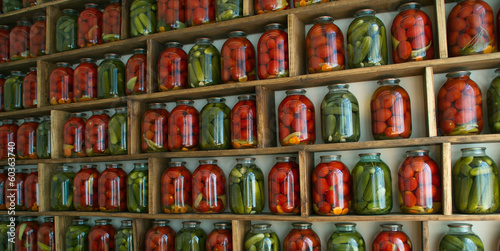 Tinned tomatoes and cucumbers