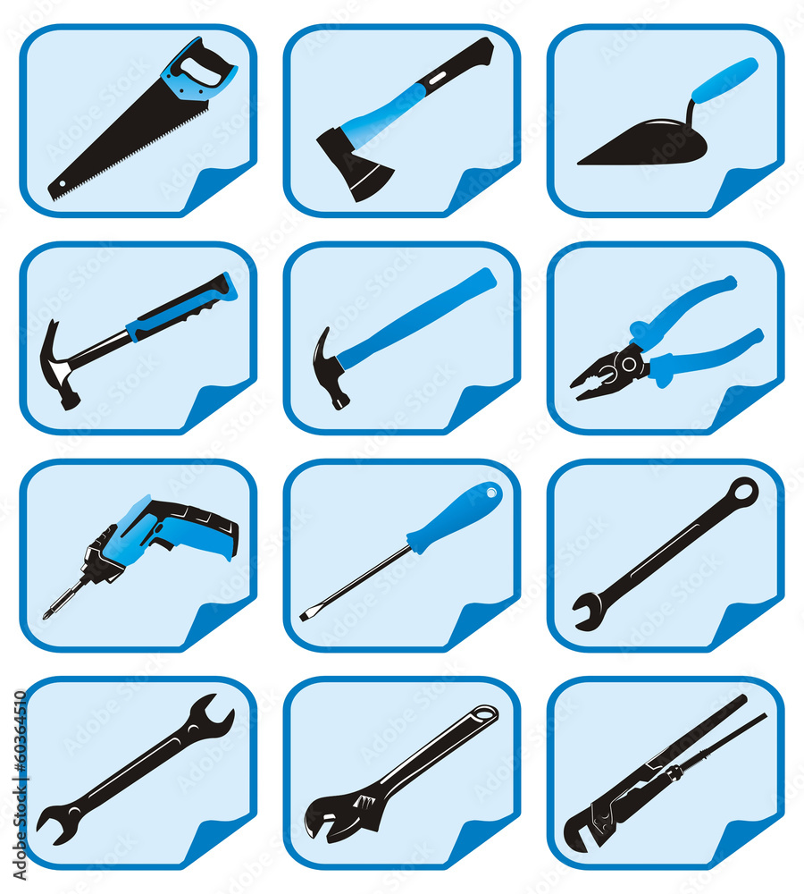 blue icons with tools blue icons with tools