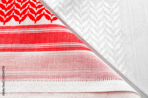 Ghutrah is the name given to The Arabic scarf-like headdress photo