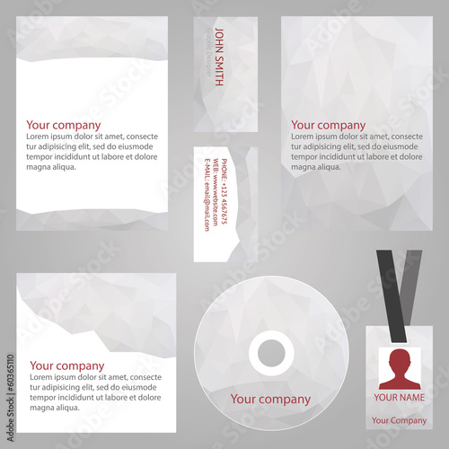Corporate identity template with triangles