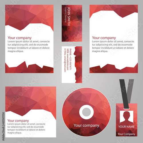 Corporate identity template with triangles