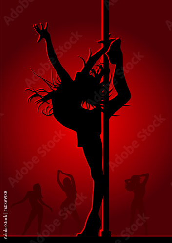 Dancing girl in red light