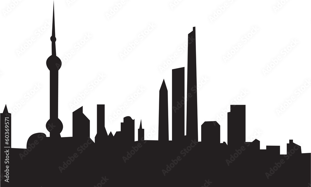 Naklejka premium Shanghai Skyline