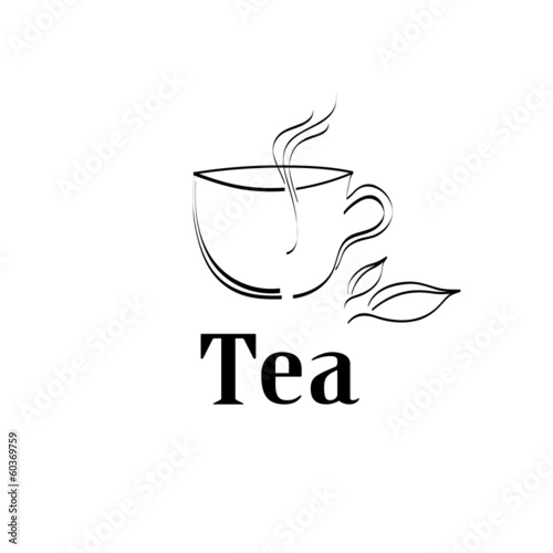 Cup of tea. Vector label  idea  poster  for your menu