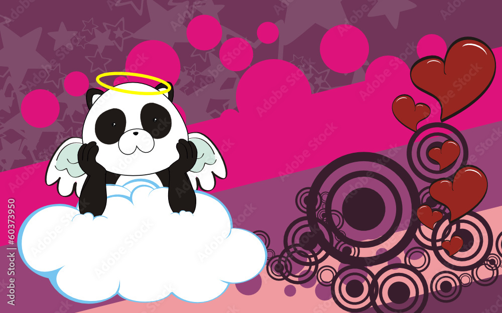 panda bear cherub cartoon background panda bear cherub cartoon background