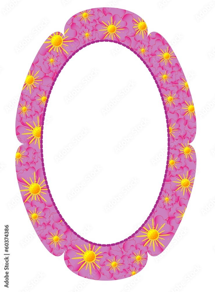 Flower photo frame in the shape of an oval Flower photo frame in the shape of an oval
