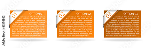 vector orange paper option labels