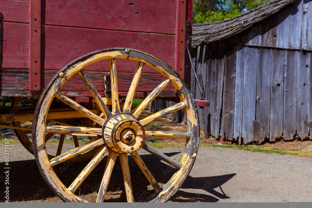 California Columbia carriage in an old Western Gold Rush Town California Columbia carriage in an old Western Gold Rush Town