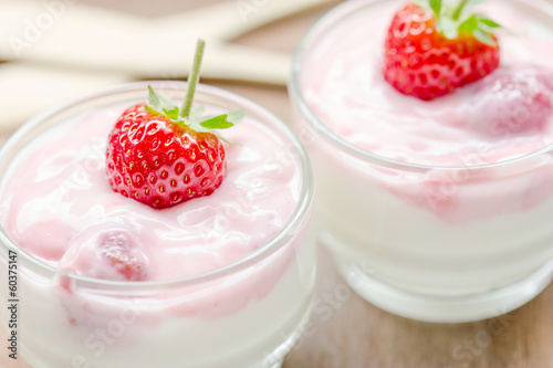 strawberry smoothie with strawberries