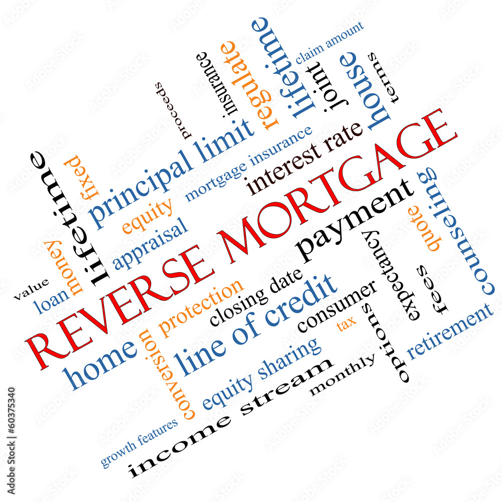 Reverse Mortgage Word Cloud Concept Angled Reverse Mortgage Word Cloud Concept Angled