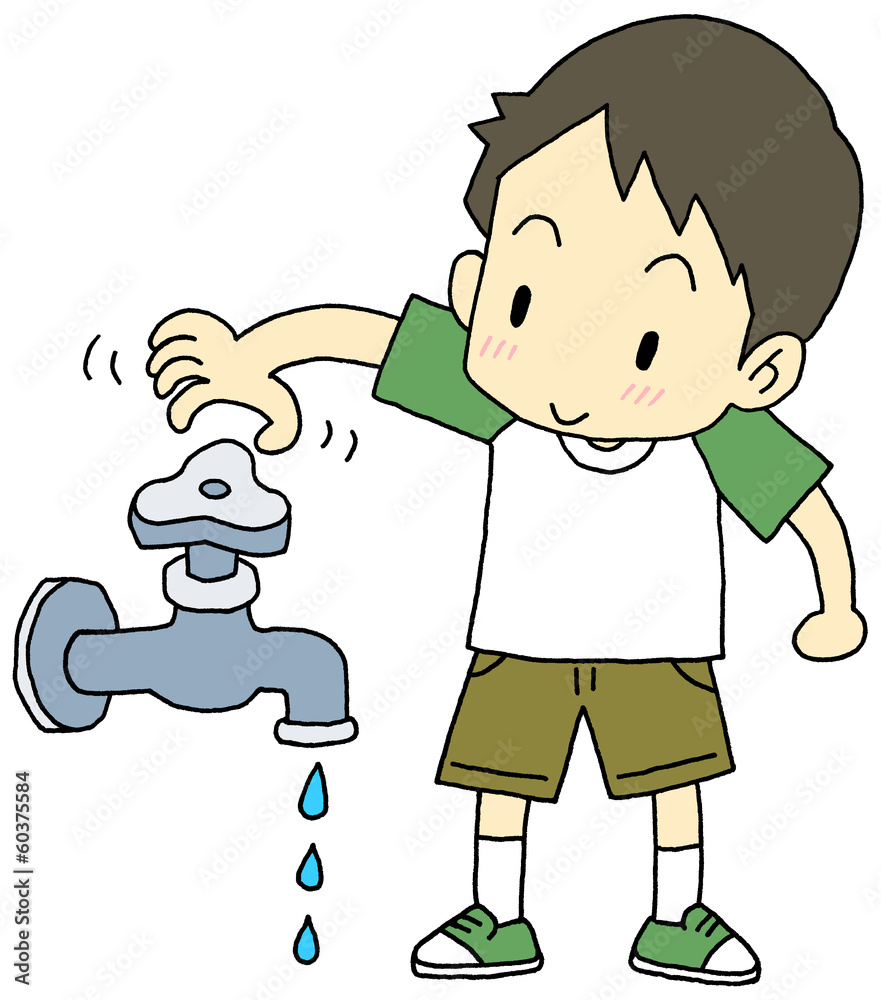 節水男の子 Stock イラスト Adobe Stock