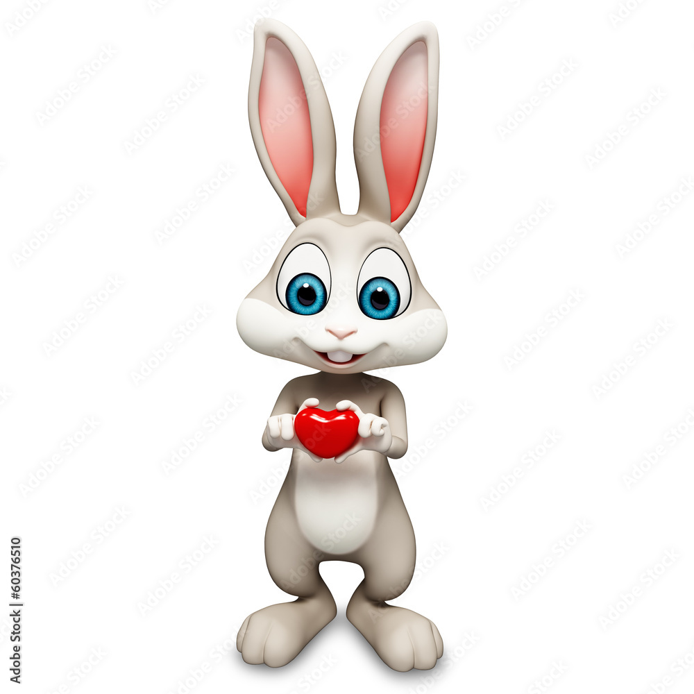 Obraz premium Happy bunny with heart