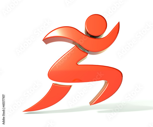 Leader swoosh 3D figure icon