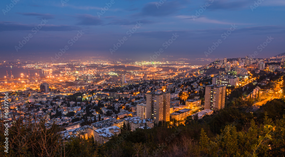 Haifa view at sunset