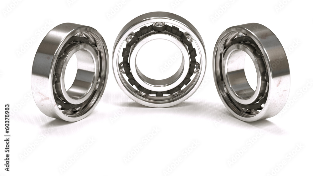 Horizontal arrangement of three ball bearings Horizontal arrangement of three ball bearings