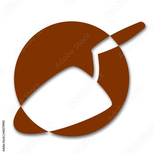 Simple brown logo for bricklayers - illustration