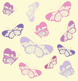 Seamless pattern with butterfly with transparent wings. Vector i