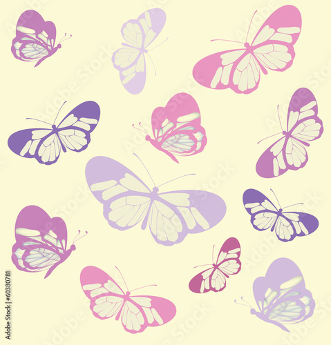 Seamless pattern with butterfly with transparent wings. Vector i © Olliven
