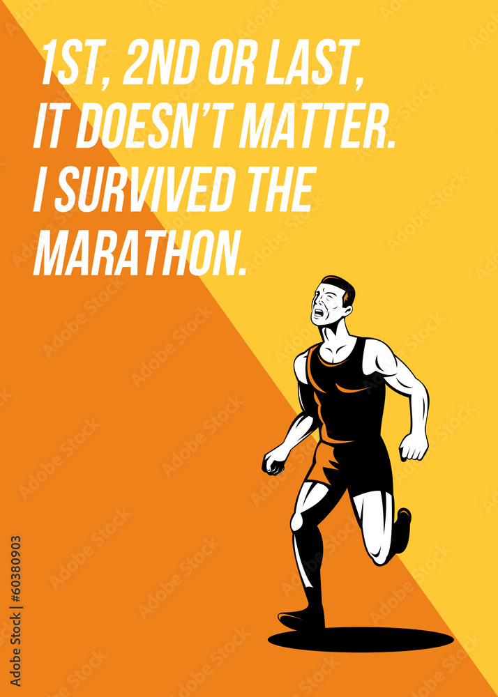 I Survived Marathon Runner Retro Poster I Survived Marathon Runner Retro Poster