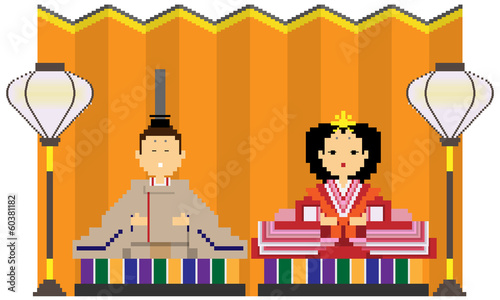お内裏様とお雛様_金屏風付き