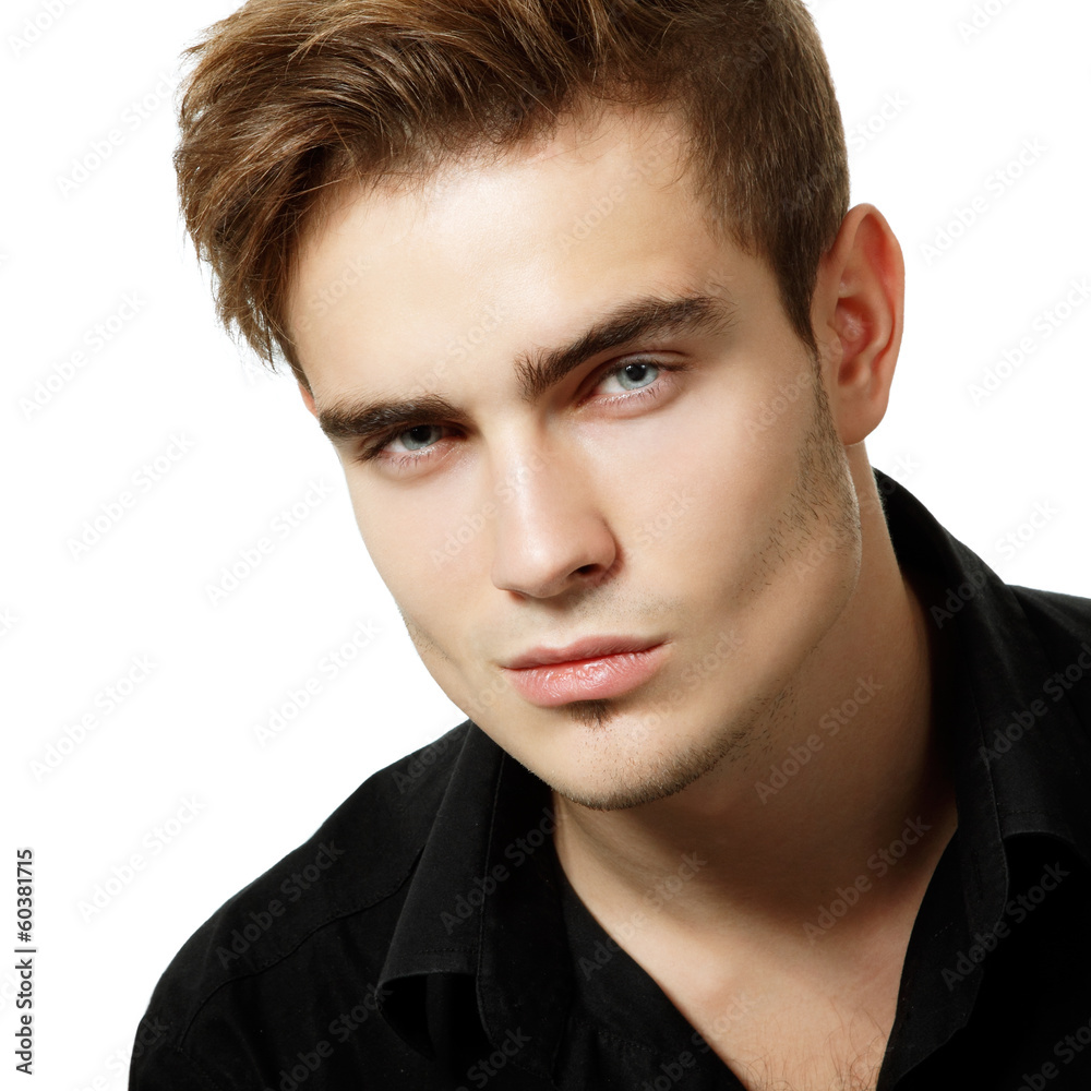 Portrait of handsome young man, sexy guy looking at camera Portrait of handsome young man, sexy guy looking at camera