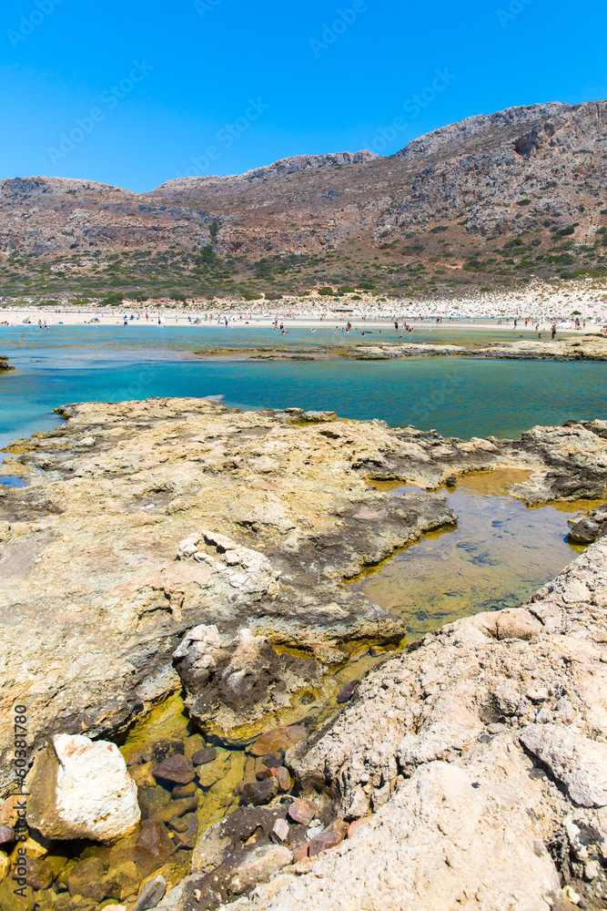 Obraz premium Balos beach. View from Gramvousa Island, Crete in Greece