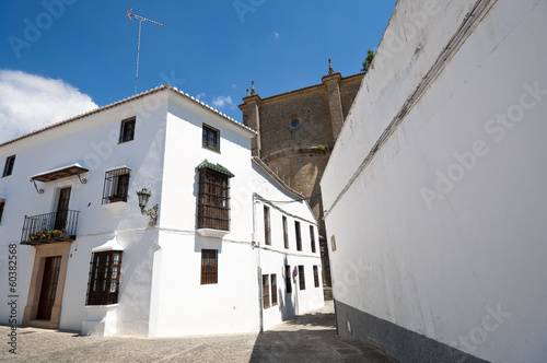 Traditional street in Ronda village, Malaga, Andalusia, Spain
