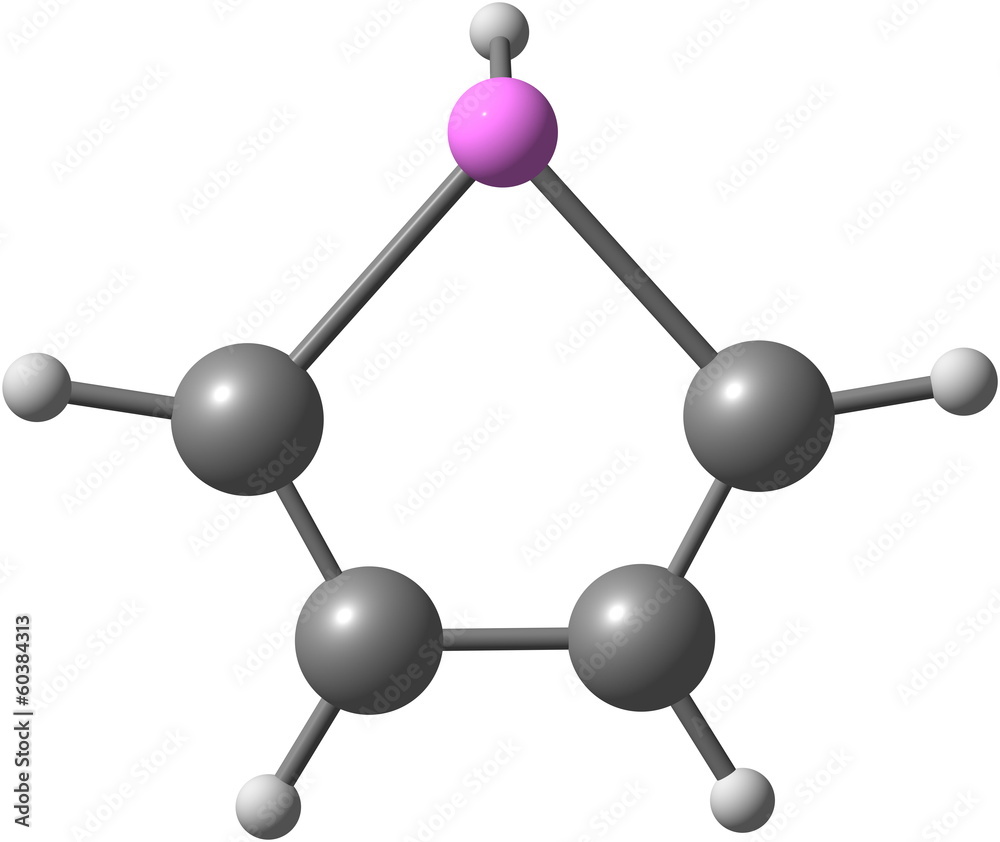 Molecular structure of arsole on white background Molecular structure of arsole on white background
