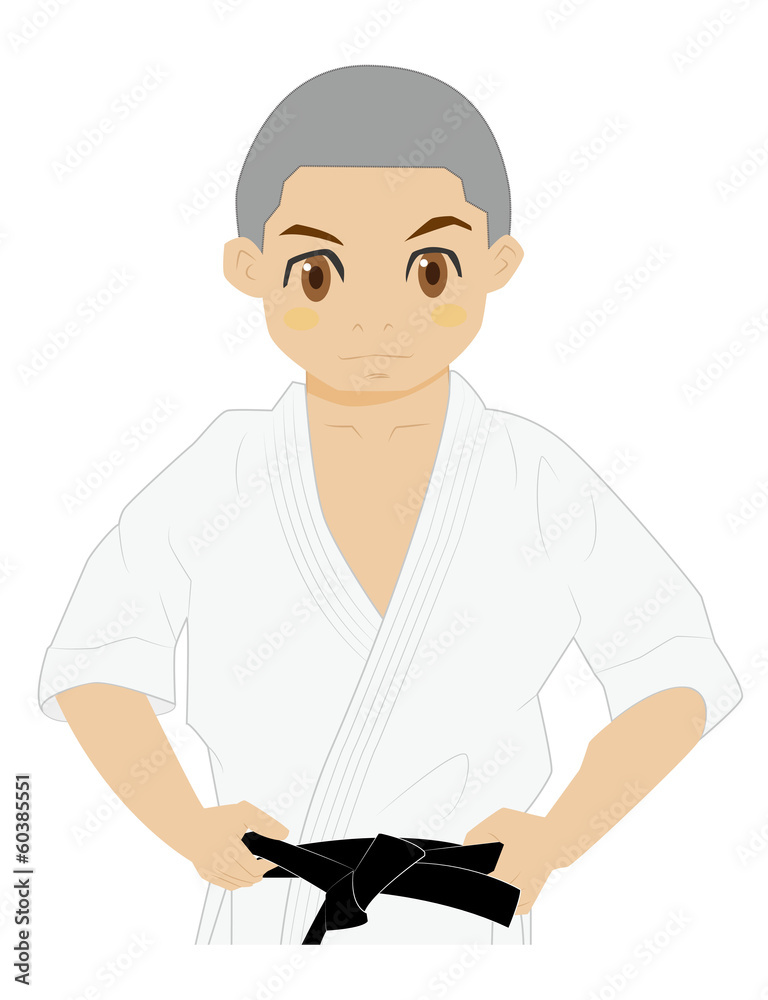 坊主の空手少年 上半身 Stock Vector Adobe Stock