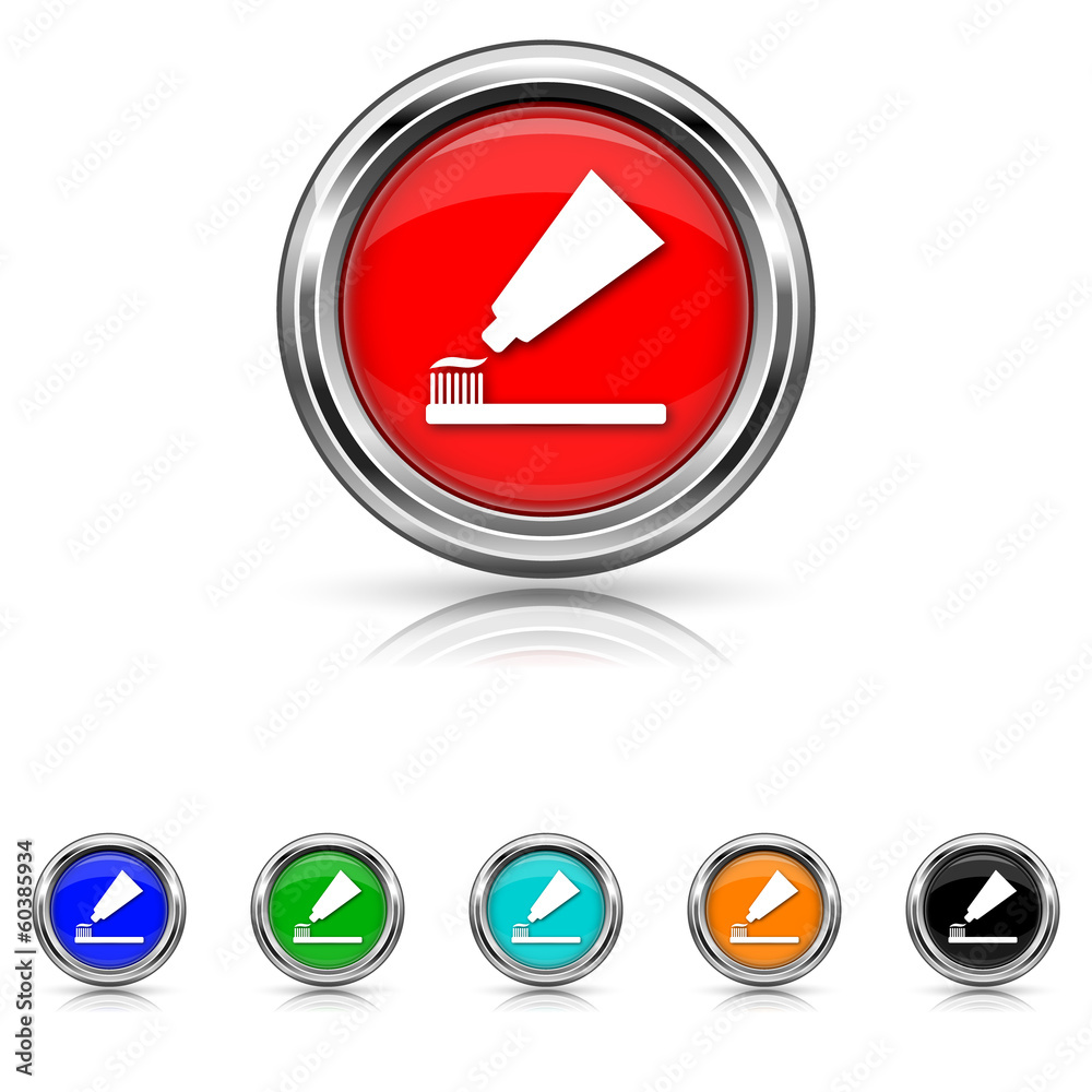 Tooth paste and brush icon - vector set Tooth paste and brush icon - vector set