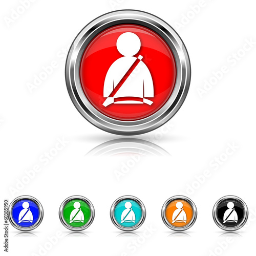 Safety belt icon - vector set