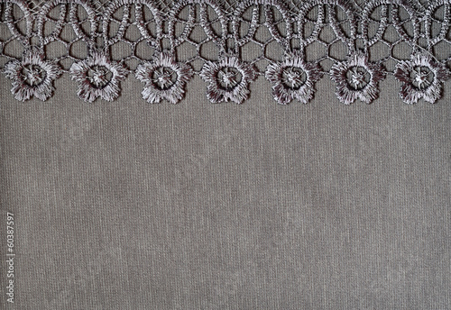 Gray lace on jersey